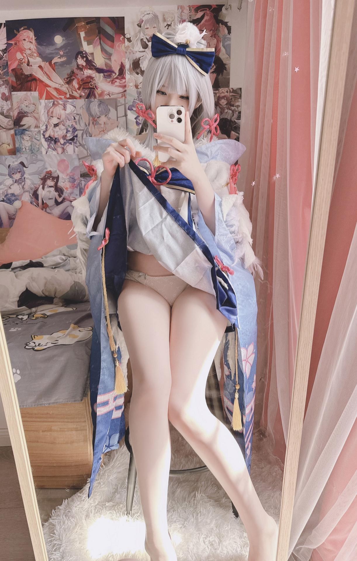 Xi Daidai - Kamisato Ayaka White Heron bộ ảnh cosplay 19P6G2V