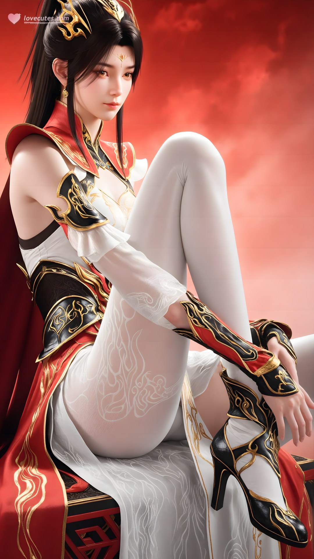 AI Generated Anime Girl - 대주재 샤오샤오 화이트 스타킹 갤러리 70P