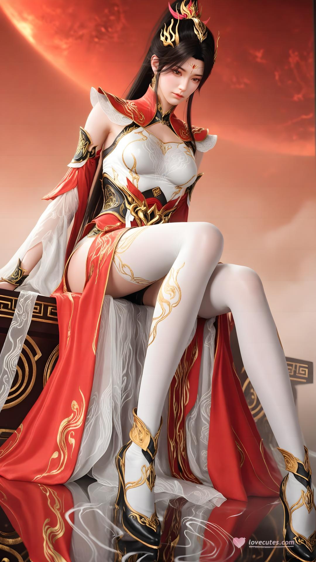 AI Generated Anime Girl - 대주재 샤오샤오 화이트 스타킹 갤러리 70P