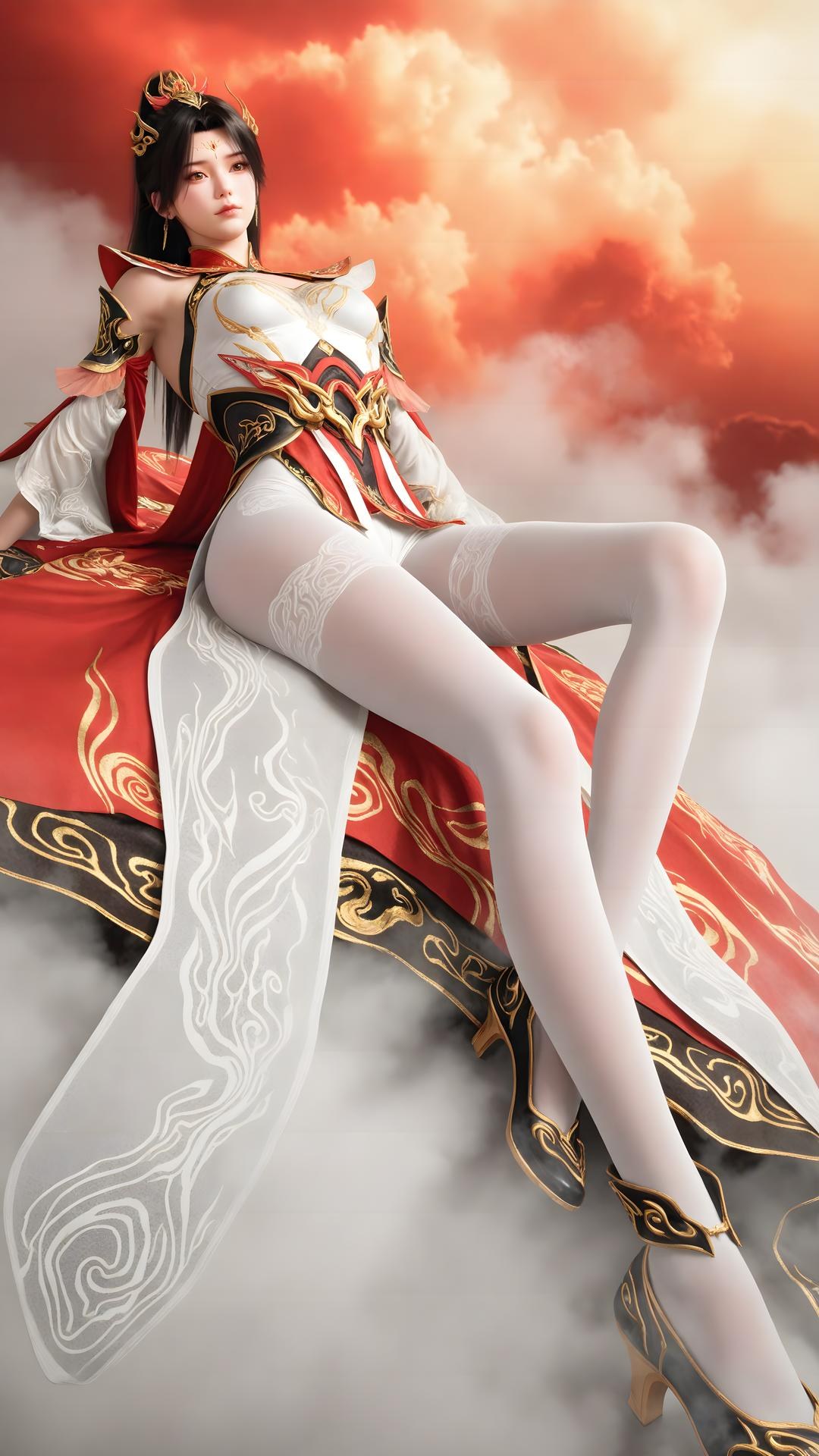 AI Generated Anime Girl - 대주재 샤오샤오 화이트 스타킹 갤러리 70P