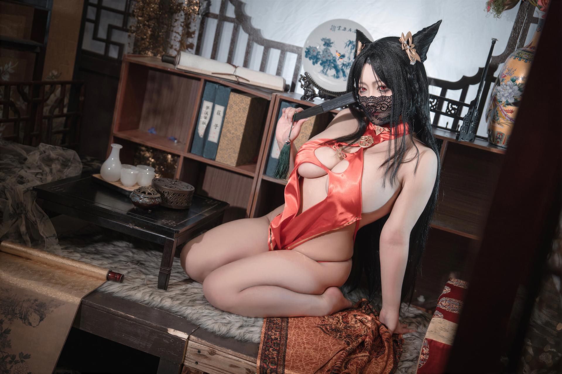 [cosplay] LoLiSAMA - アズールレーン海筹 赤チャイナ コスプレ 69P