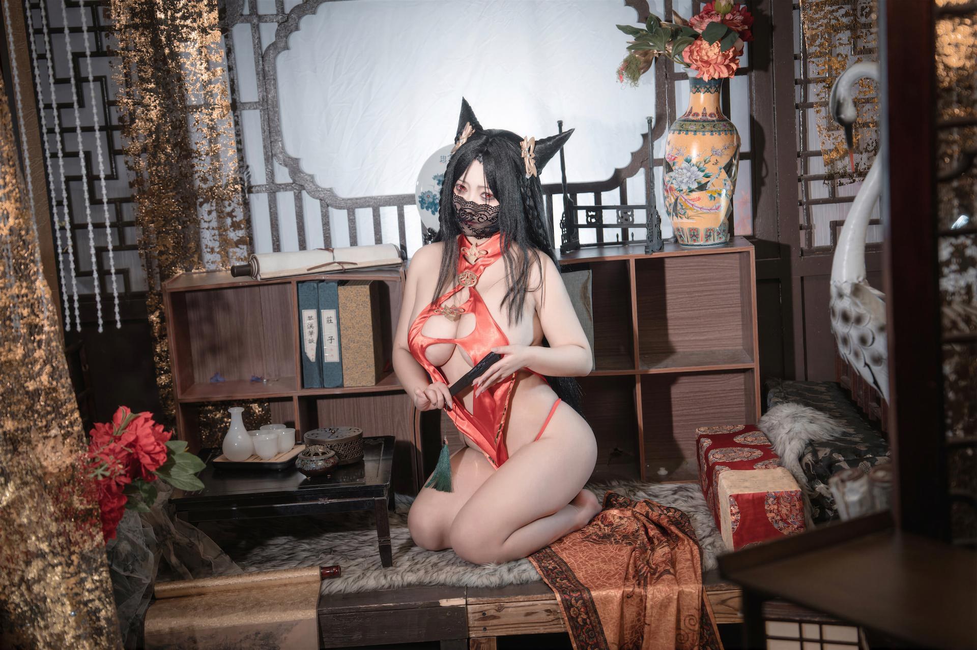 [cosplay] LoLiSAMA - アズールレーン海筹 赤チャイナ コスプレ 69P