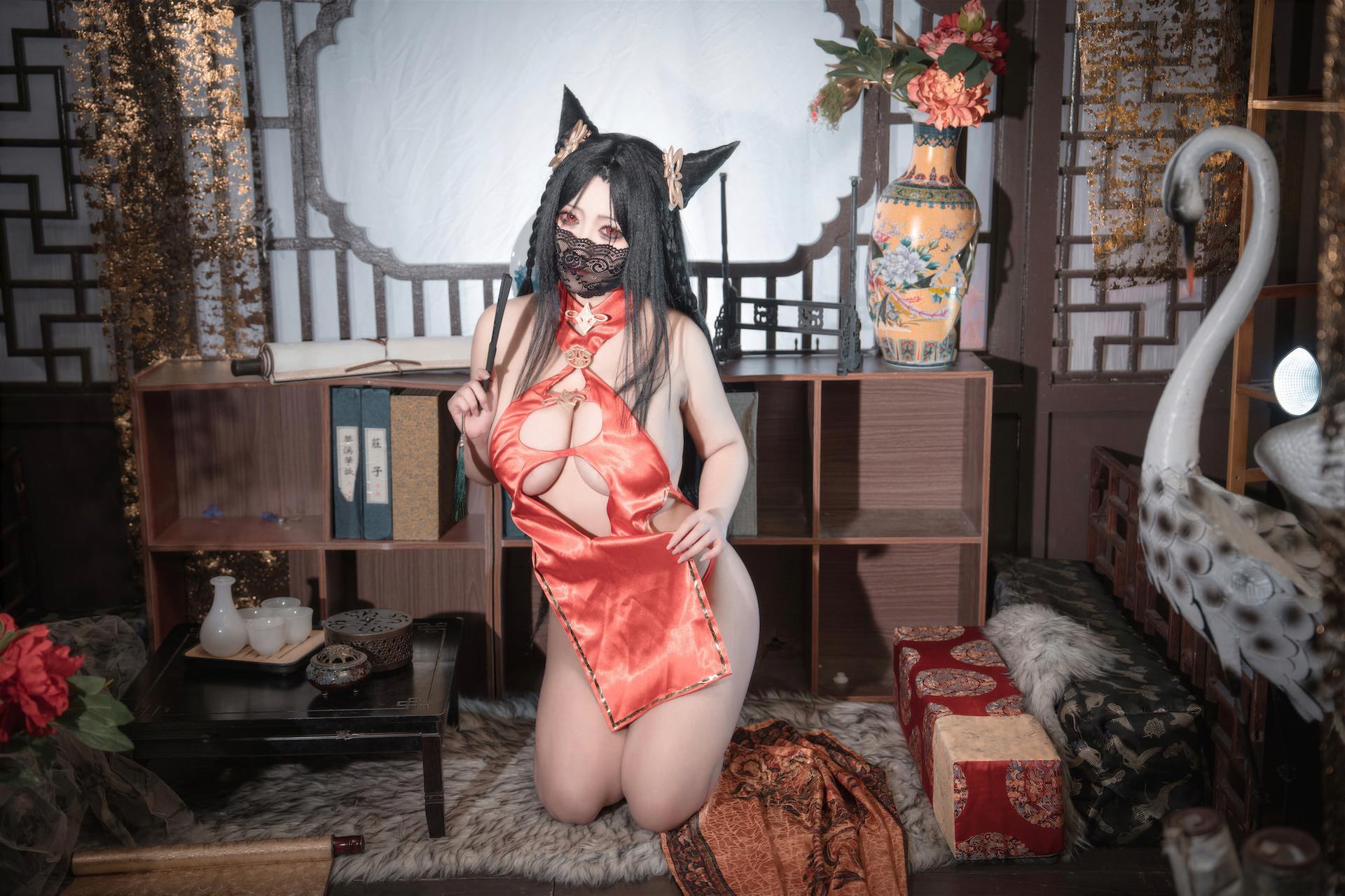 [cosplay] LoLiSAMA - アズールレーン海筹 赤チャイナ コスプレ 69P