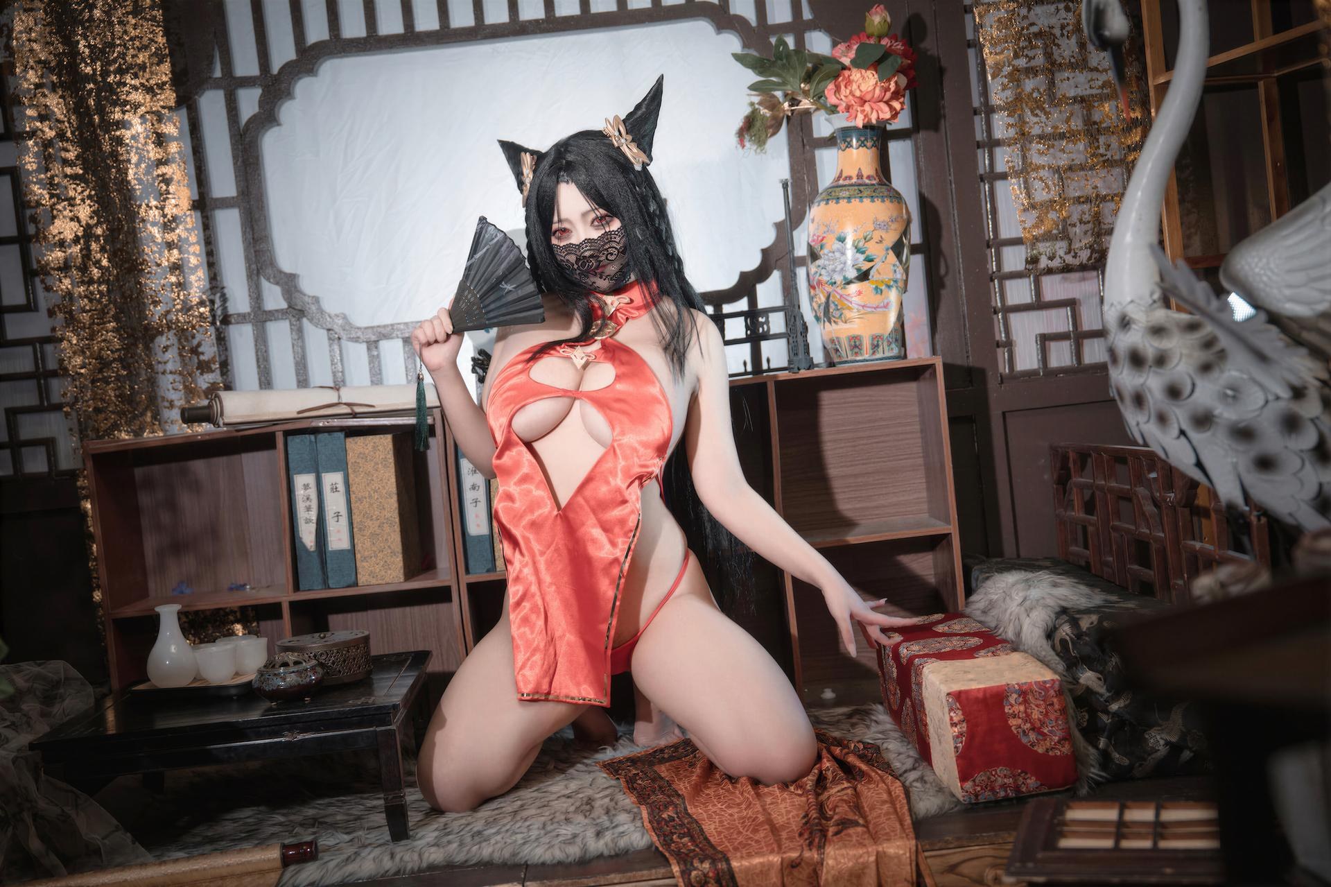 [cosplay] LoLiSAMA - アズールレーン海筹 赤チャイナ コスプレ 69P