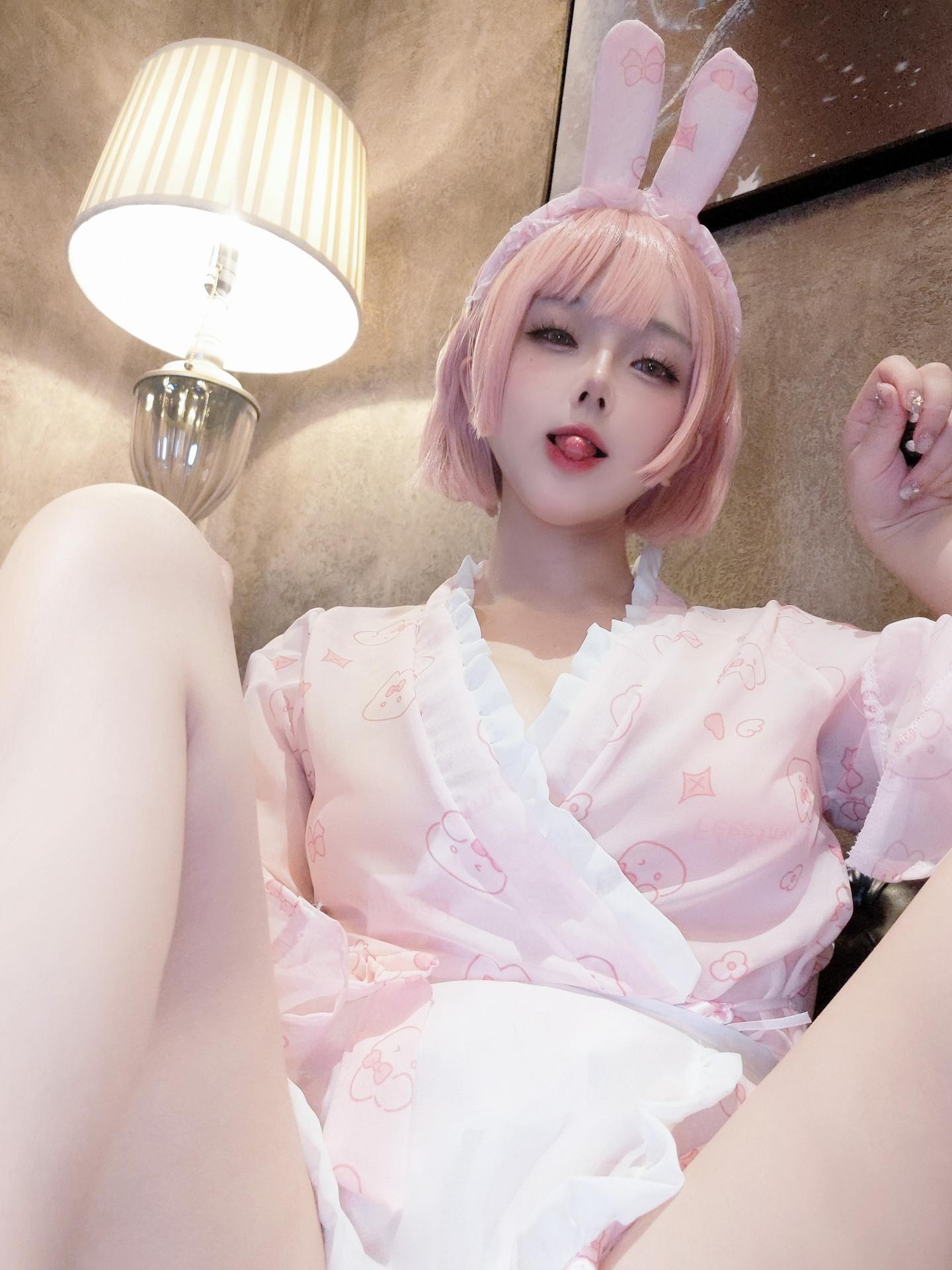 [Cosplay] Hinajiao - pink bunny robe 32P2G