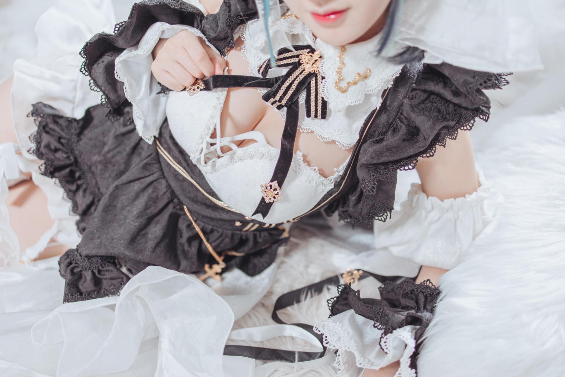 [cosplay] Hanyu Sanwei - アズールレーン チェシャー メイド コスプレ 35P