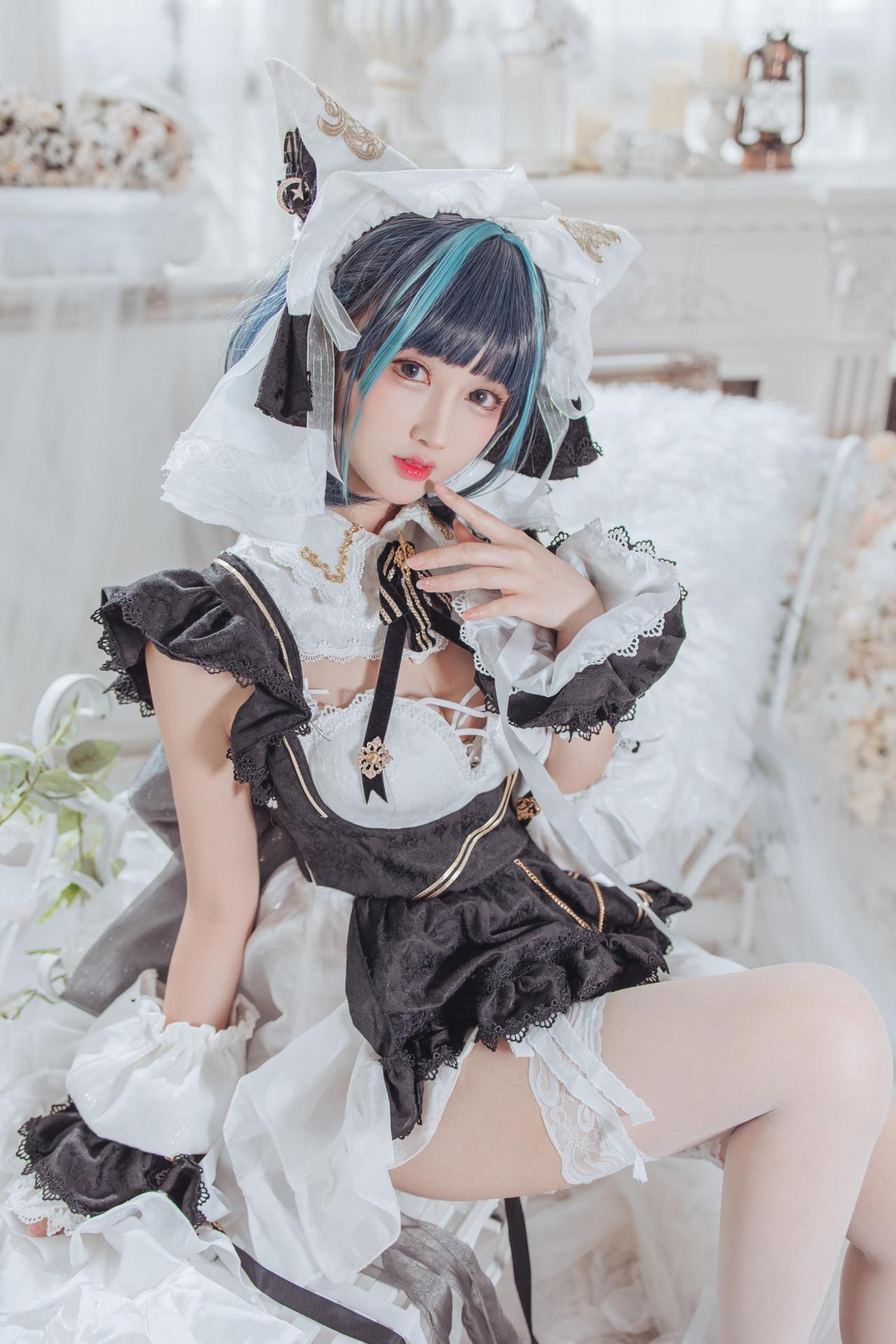 [cosplay] Hanyu Sanwei - アズールレーン チェシャー メイド コスプレ 35P