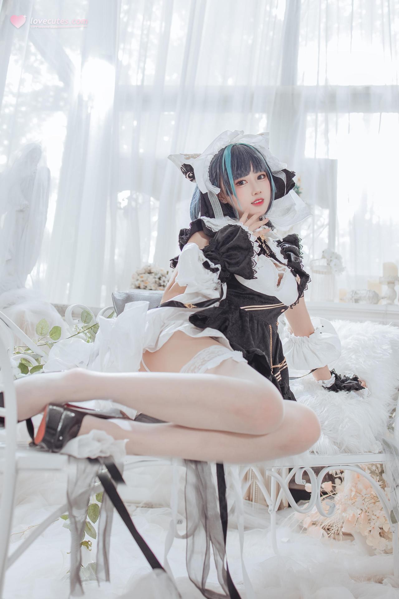 [cosplay] Hanyu Sanwei - アズールレーン チェシャー メイド コスプレ 35P