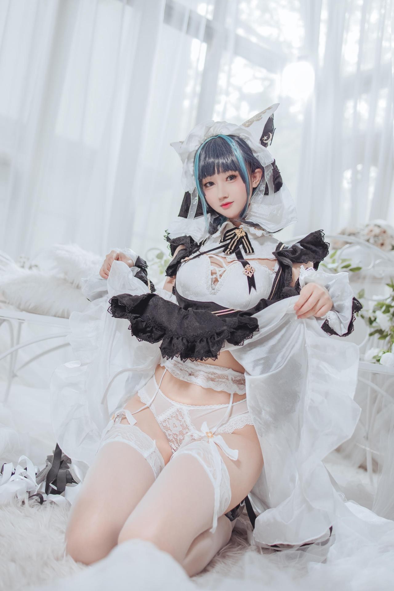 [cosplay] Hanyu Sanwei - アズールレーン チェシャー メイド コスプレ 35P