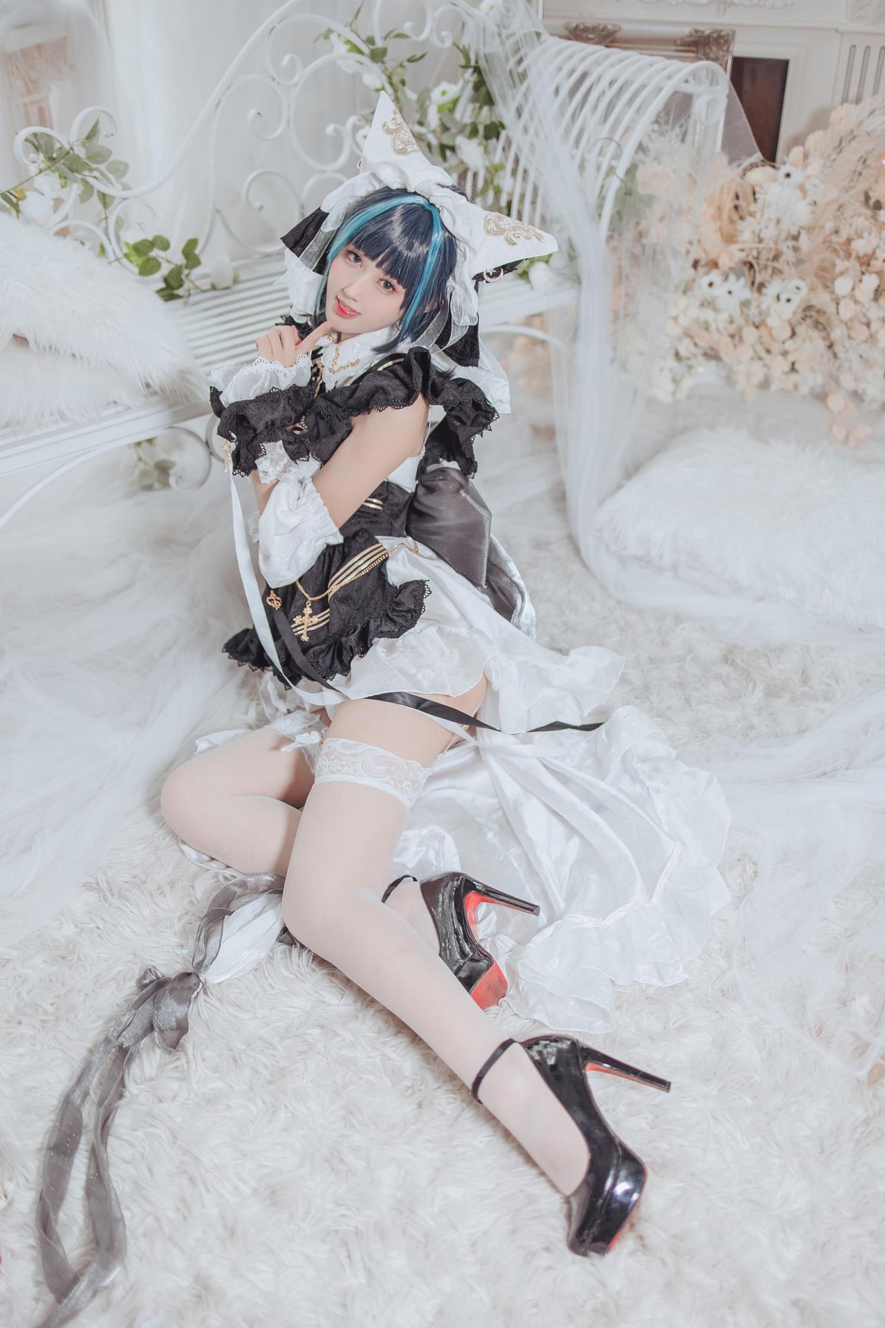 [cosplay] Hanyu Sanwei - アズールレーン チェシャー メイド コスプレ 35P