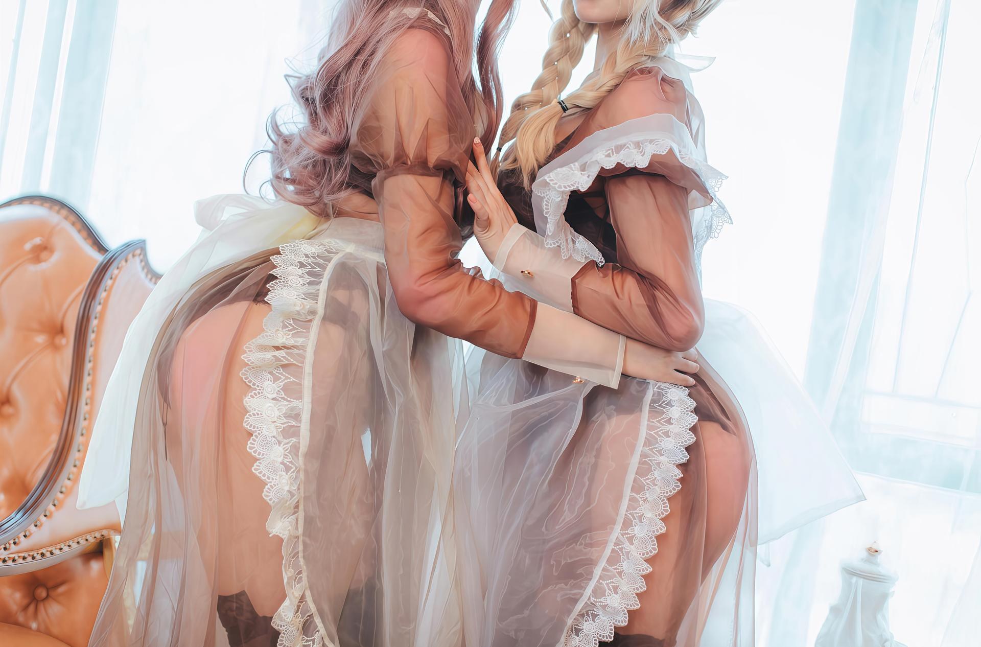 [cosplay] Hanyu Sanwei and Yi Qian Zhi Mao Bohe - シースルーメイド二人組 コスプレ 32P