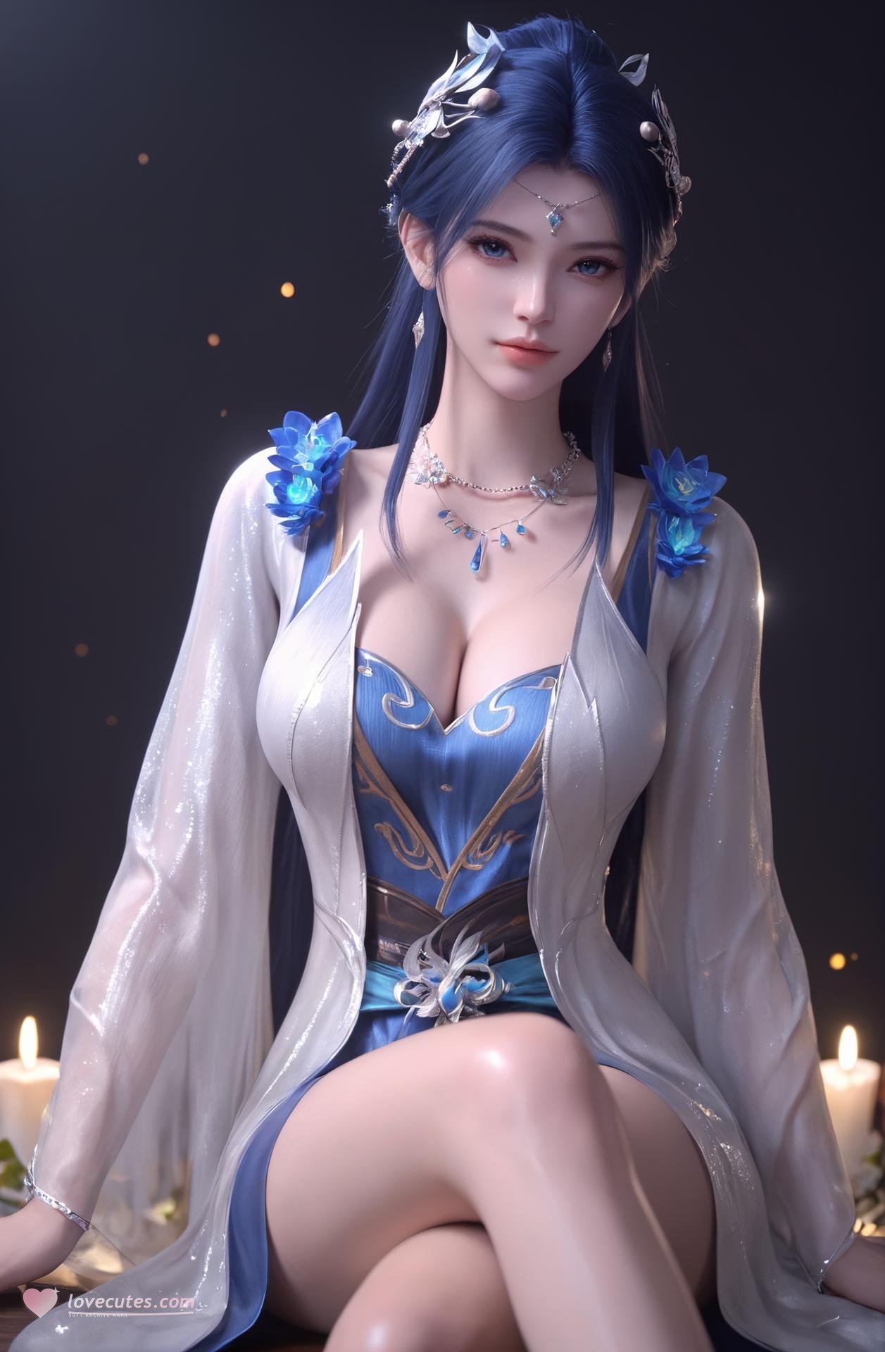 AI Nudes - Battle Through the Heavens Yao Ling Blue-White Lingerie 301P