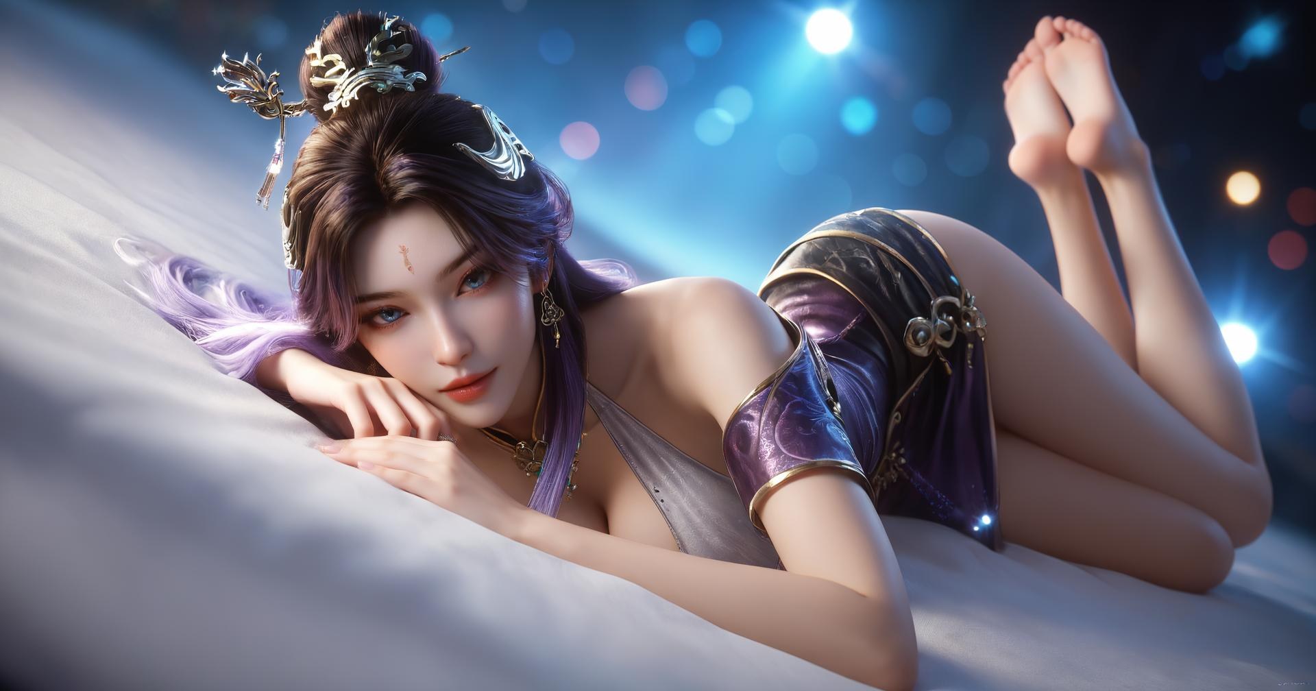 AI Porn - Beyond Time Ding Xue Black-Purple Bondage Sex Gallery 308P