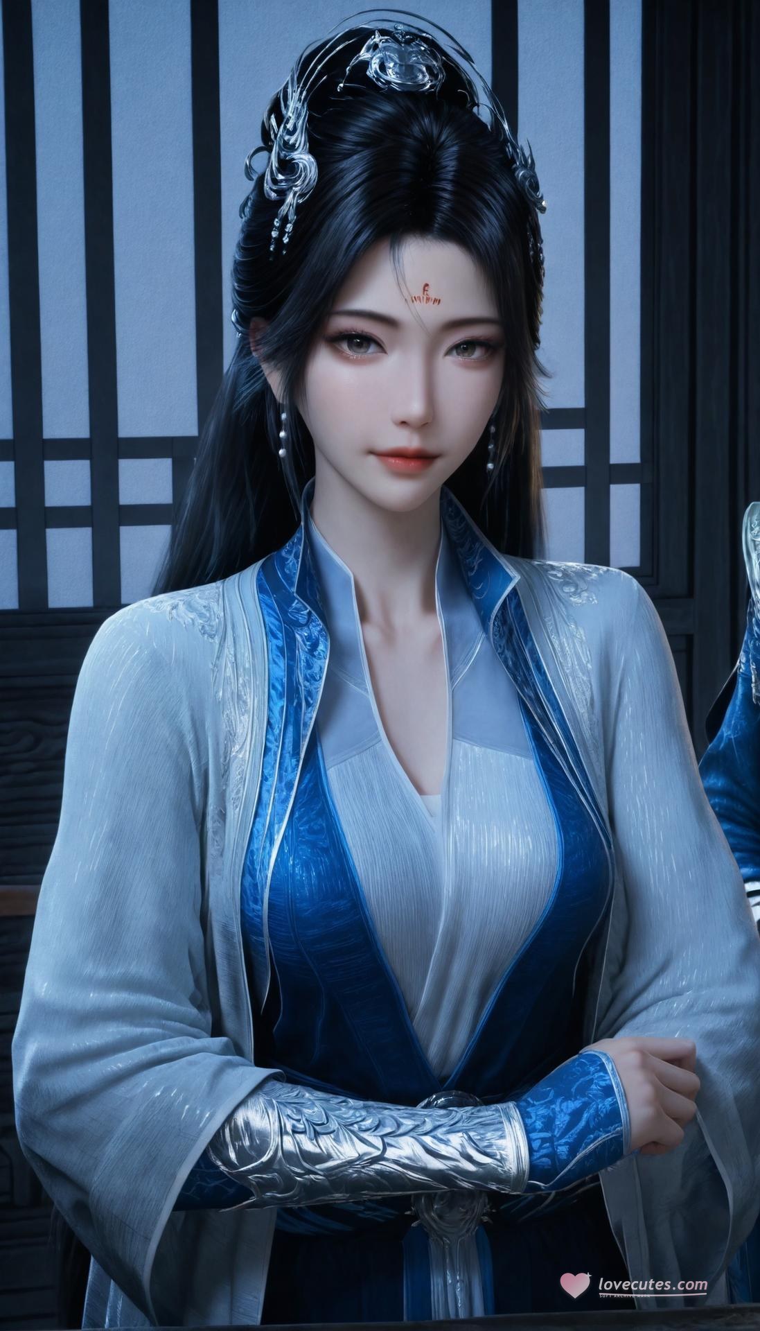 AI Porn - นางกงหว่าน A Record of a Mortal Journey ชุดจีนฟ้าขาว แกลเลอรีผู้ใหญ่ AI 305P