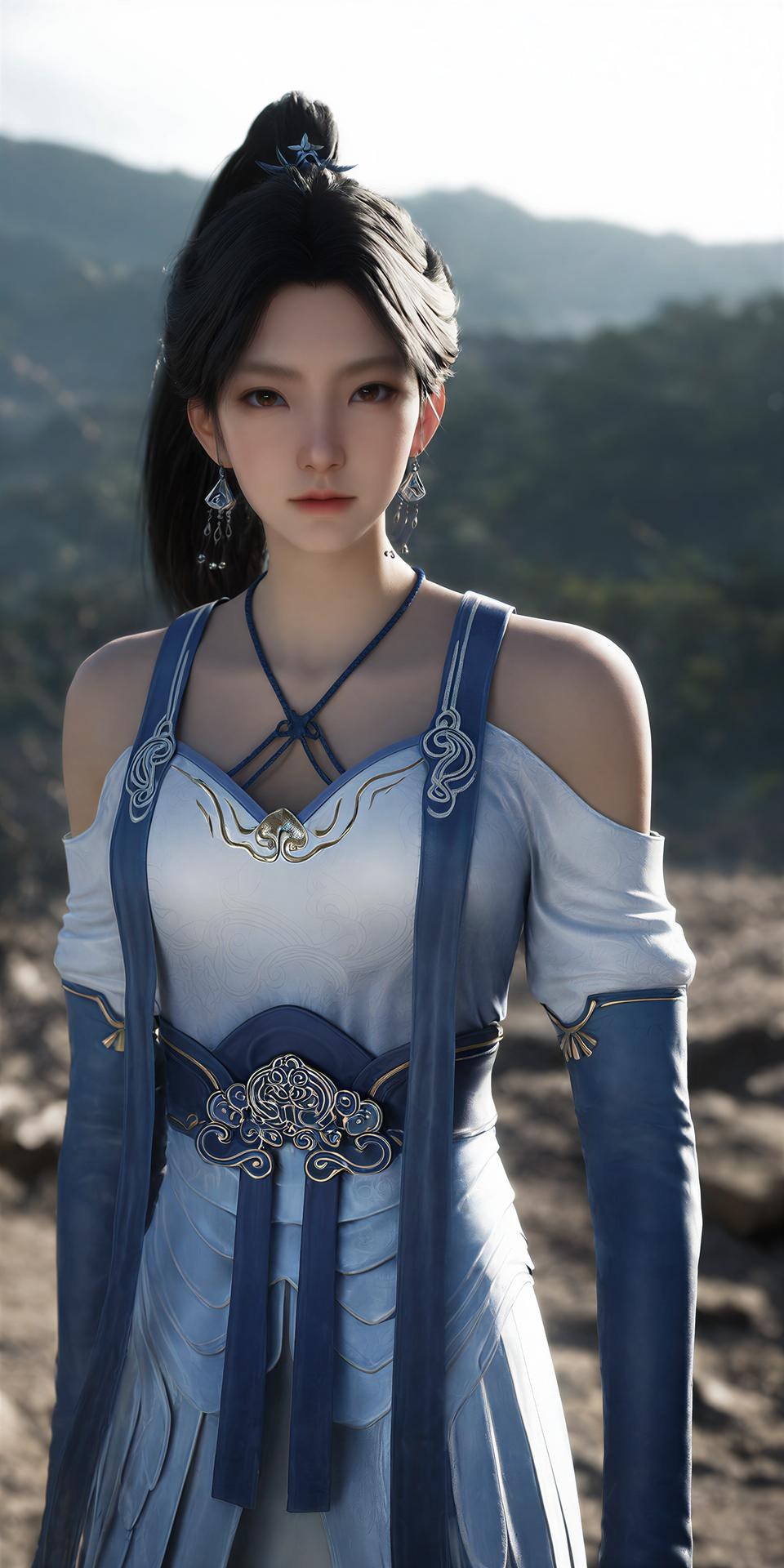 AI Porn - Ye Huiling Blue White Hanfu Mountain Sex 260P