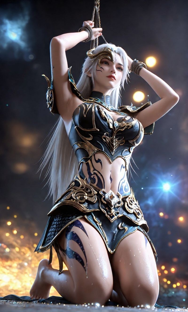 AI Porn - Perfect World Anjie White-Hair Gold Armor Oral Gallery 327P