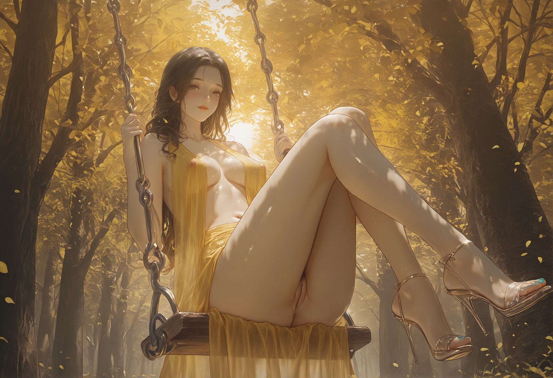 AI Porn - 黄蓉 金紗の森 露出 AI成人画像集 30P