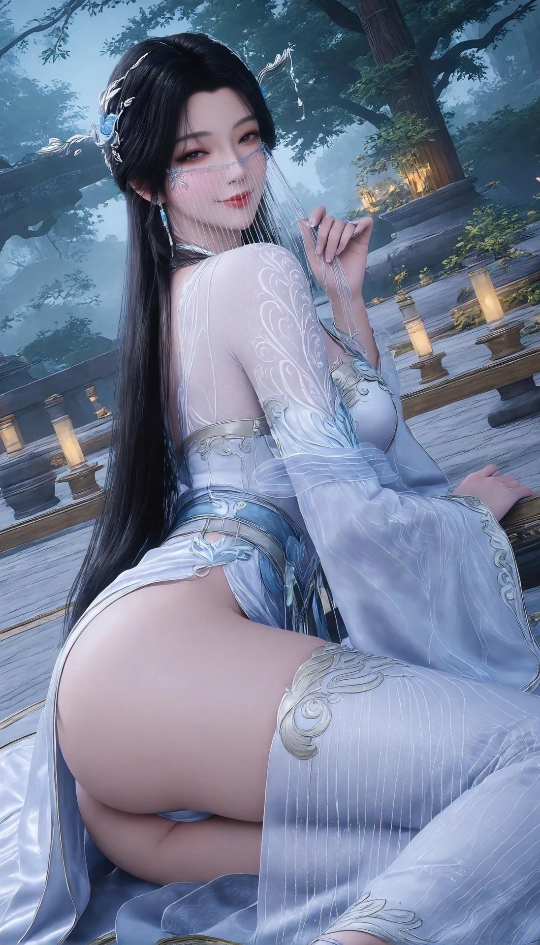 AI Porn - 遮天 安妙依：白紗面紗全裸露穴圖集 412P