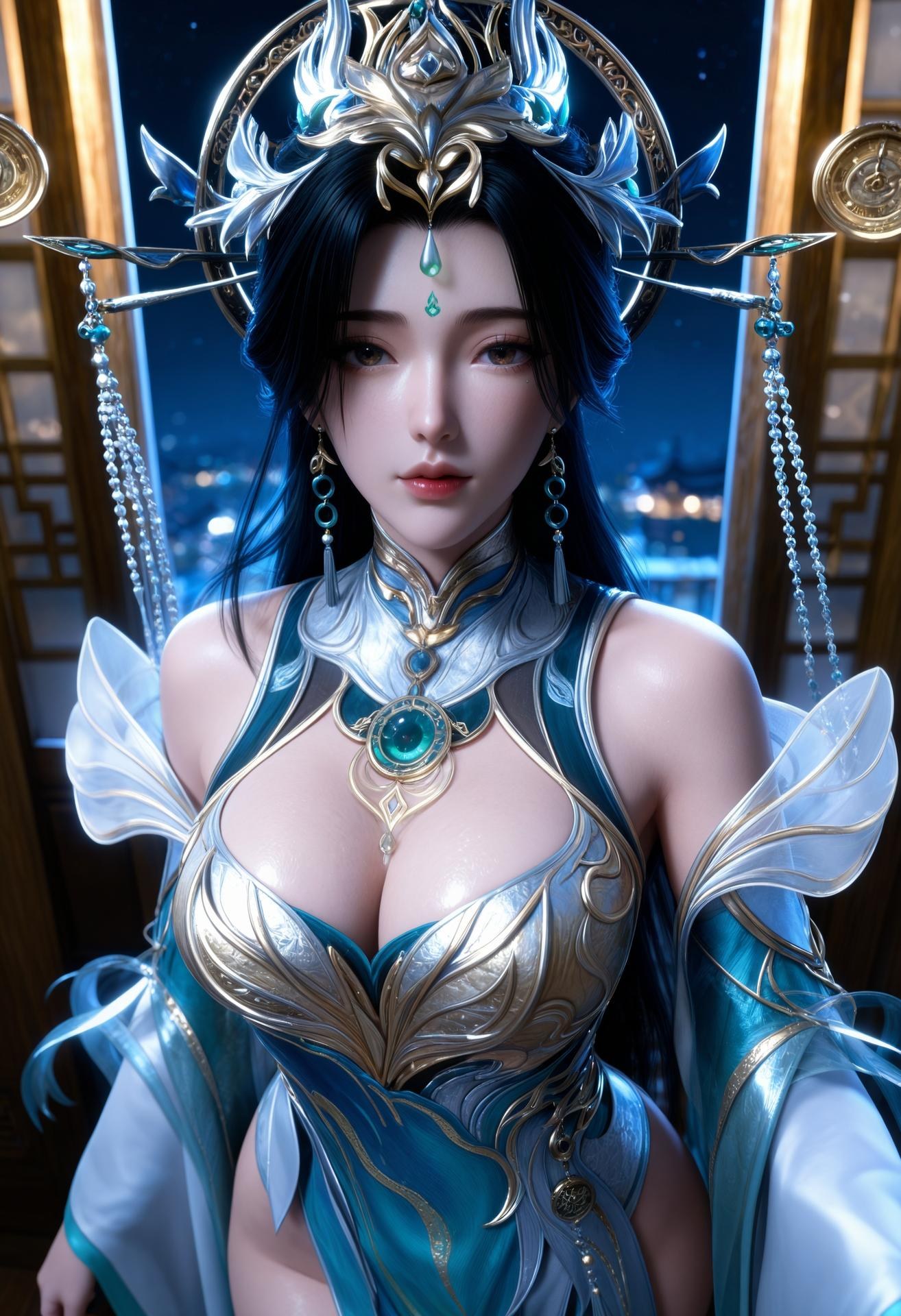 AI Porn - 完美世界 柳神：青金宮裝夜景交合影片圖集 186P15V